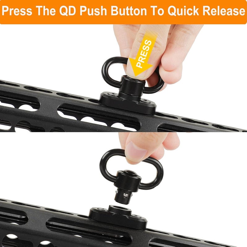 FENTUK Keymod 2 Point Traditional Sling Mounts Sling Swivels, 2 Pack 1.25" Quick Detach QD Sling Swivels Mount Attachment for Key mod System - Image 4